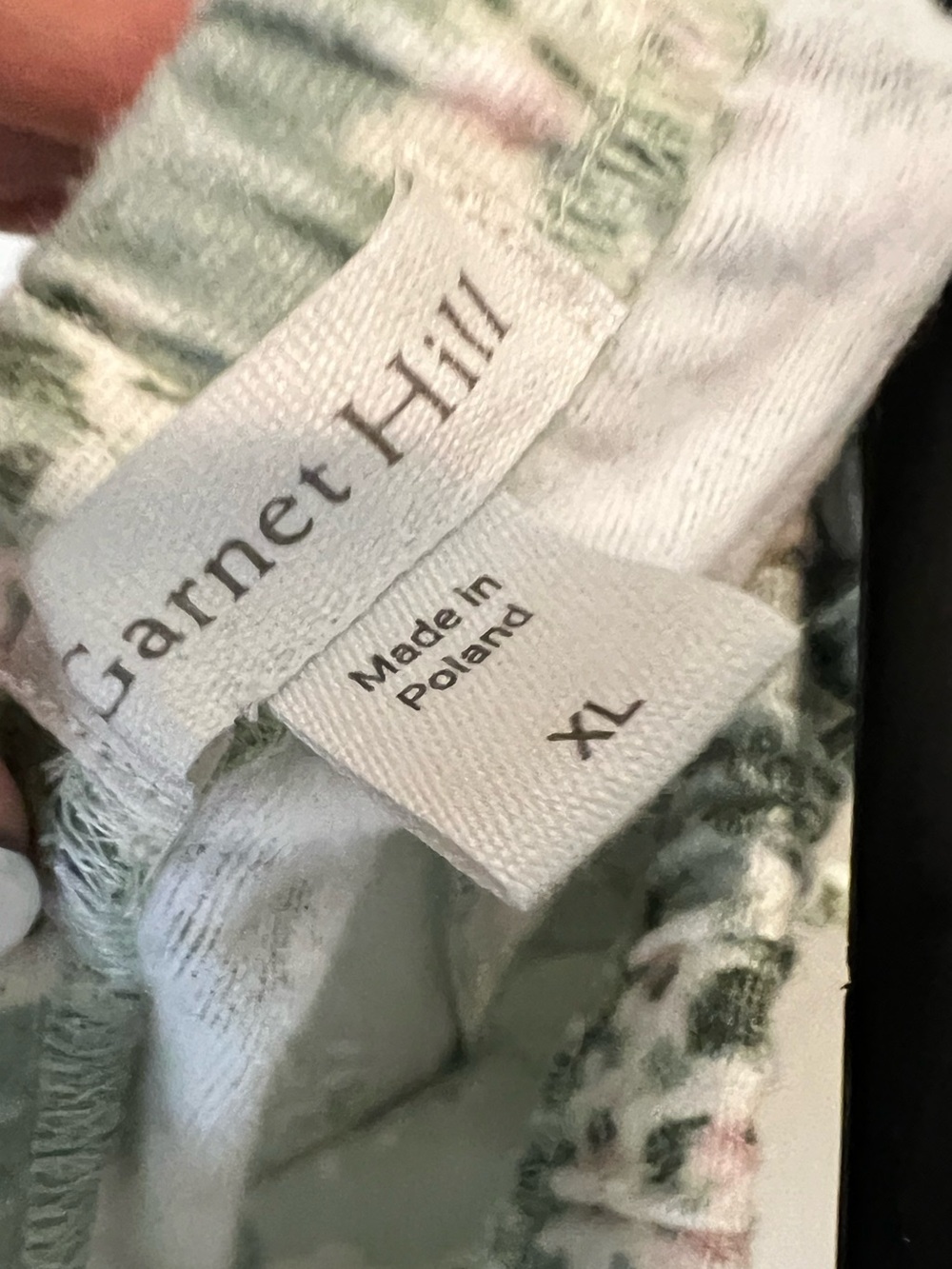 Garnet Hill Sage Green Floral Satin Pajama Set - Picture 10 of 12